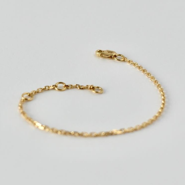 18ct Solid Gold Diamond Cut Chain Children's Bracelet