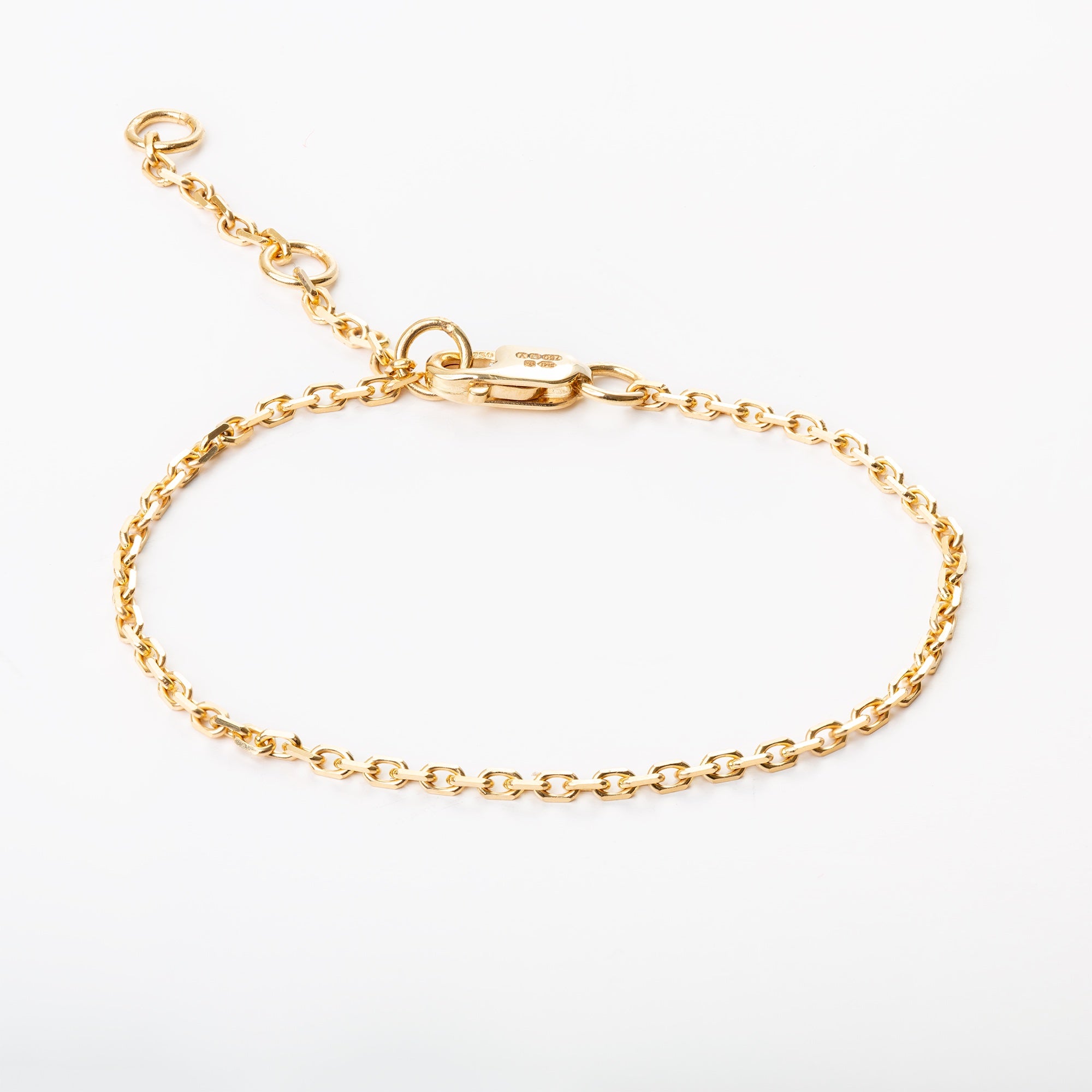 18ct Solid Gold Diamond Cut Chain Children's Bracelet