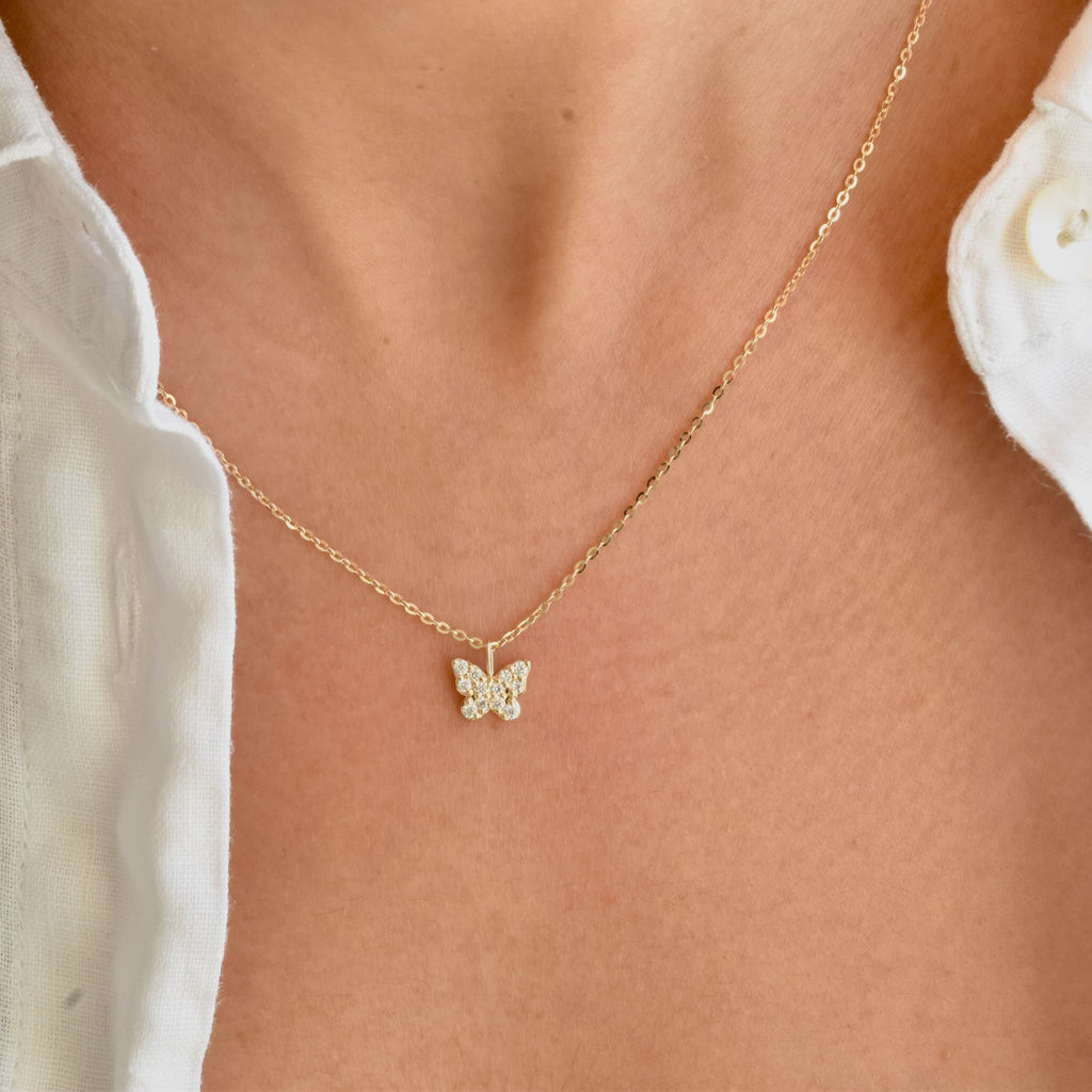14ct Gold Butterfly Necklace