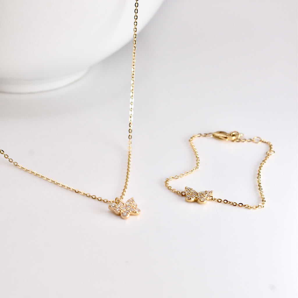 14ct Gold Butterfly Necklace