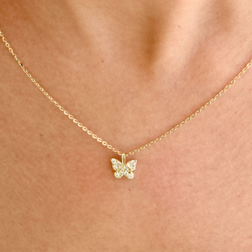 14ct Gold Butterfly Necklace