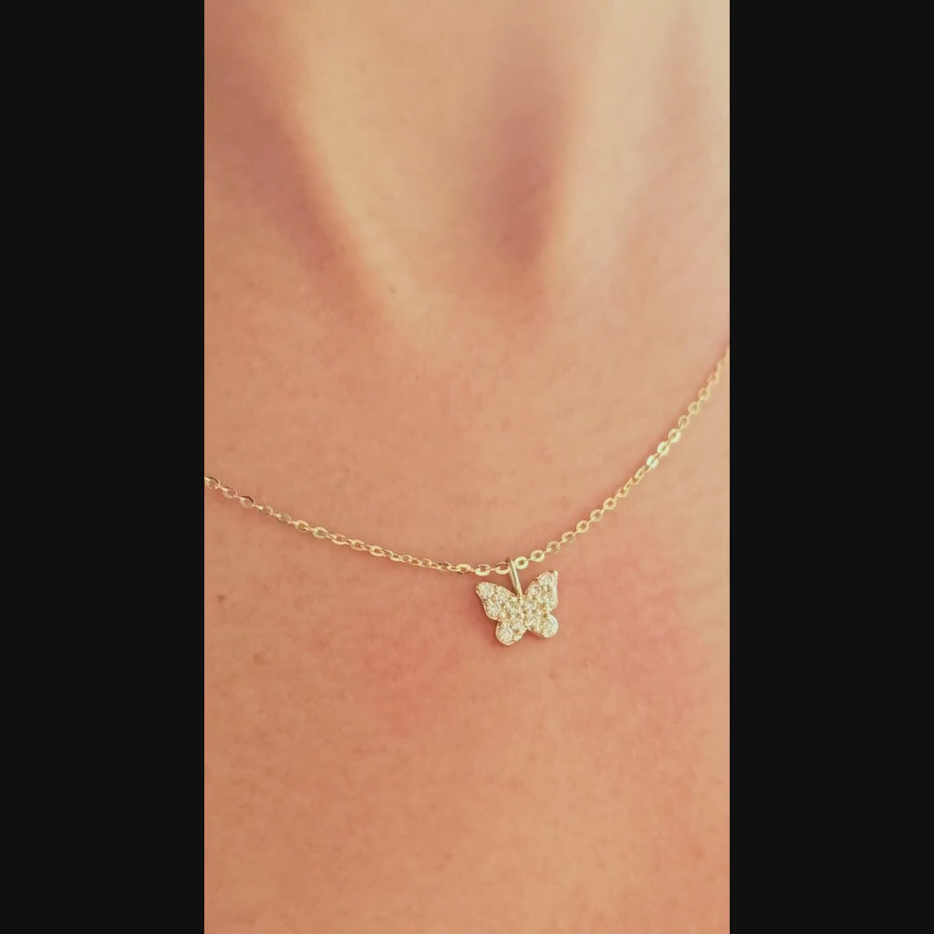 14ct Gold Butterfly Necklace